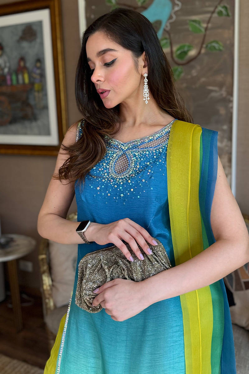 Teal Citrus - 3 Piece Printed Lawn Suit | Ready To Wear