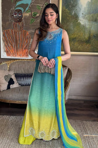 Teal Citrus - 3 Piece Printed Lawn Suit | Ready To Wear