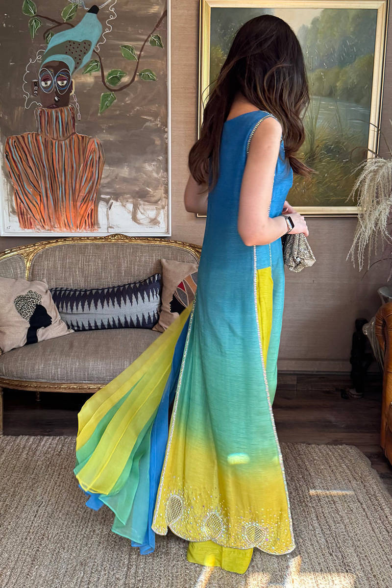 Teal Citrus - 3 Piece Printed Lawn Suit | Ready To Wear