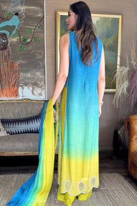 Teal Citrus - 3 Piece Printed Lawn Suit | Ready To Wear