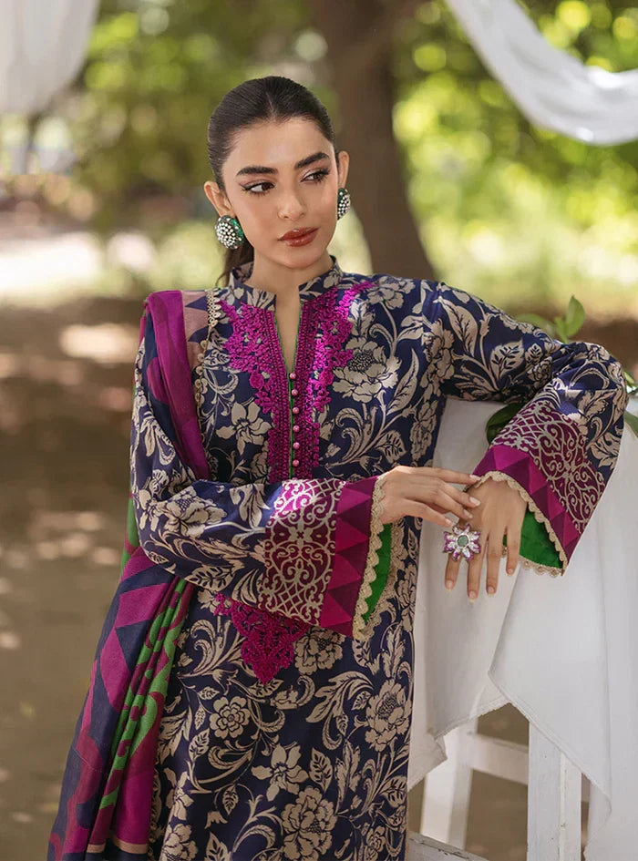 03-Piece Printed Lawn Suit With Embroidery - Ready To Wear