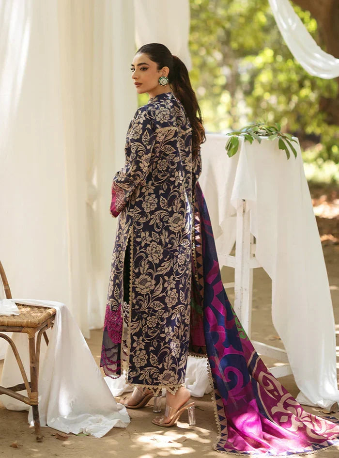 03-Piece Printed Lawn Suit With Embroidery - Ready To Wear