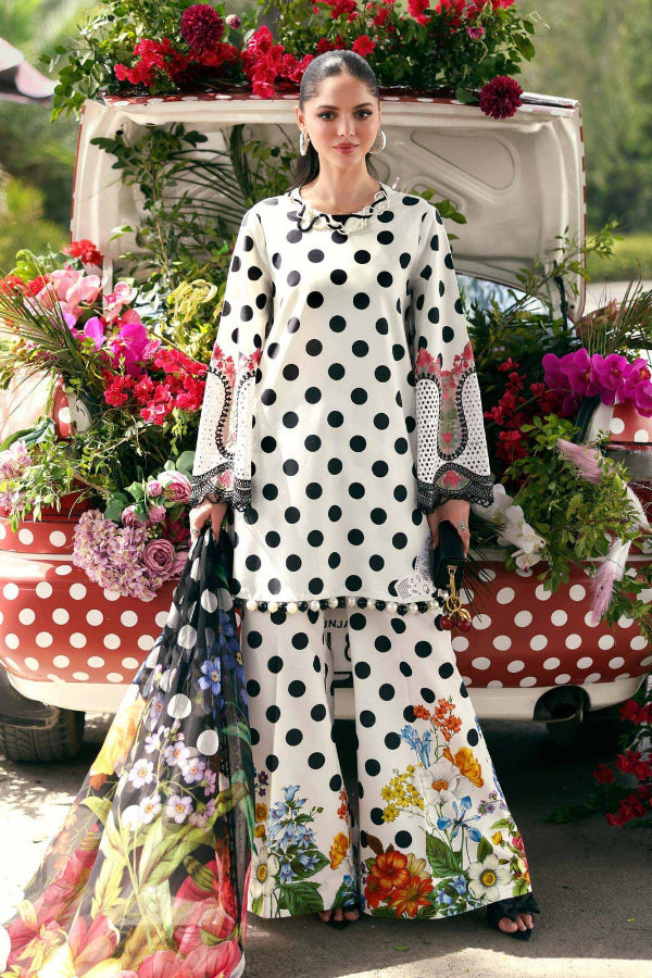 Black & White Polka - Printed Lawn Suit | Ready To Wear