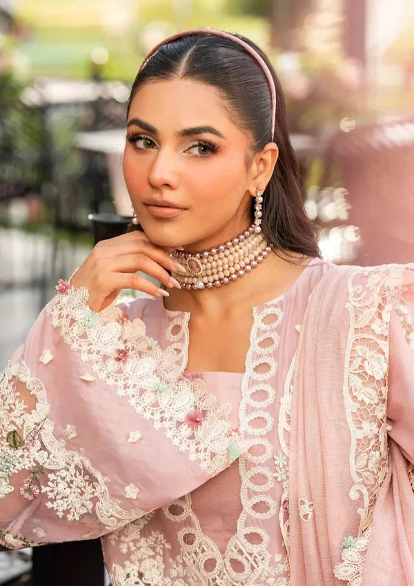 Pastel Pink Grace - Lawn Suit With Organza Dupatta | Ready To Wear