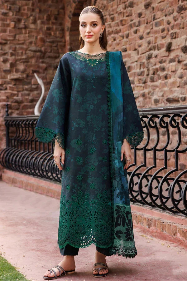 03-Piece Lawn Suit With Embroidery- Ready To Wear