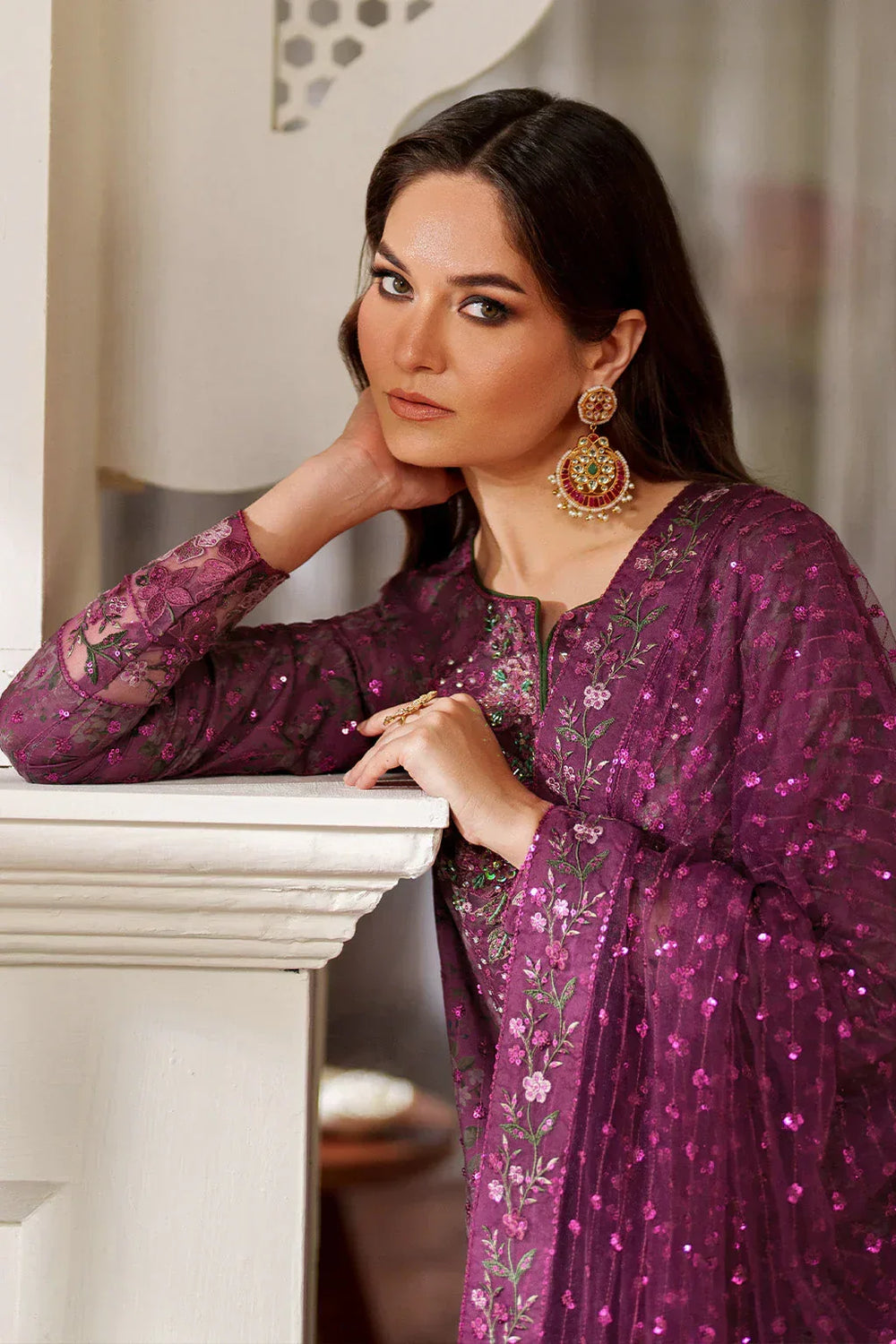 03-Piece Printed Lawn Suit With Embroidery - Ready To Wear