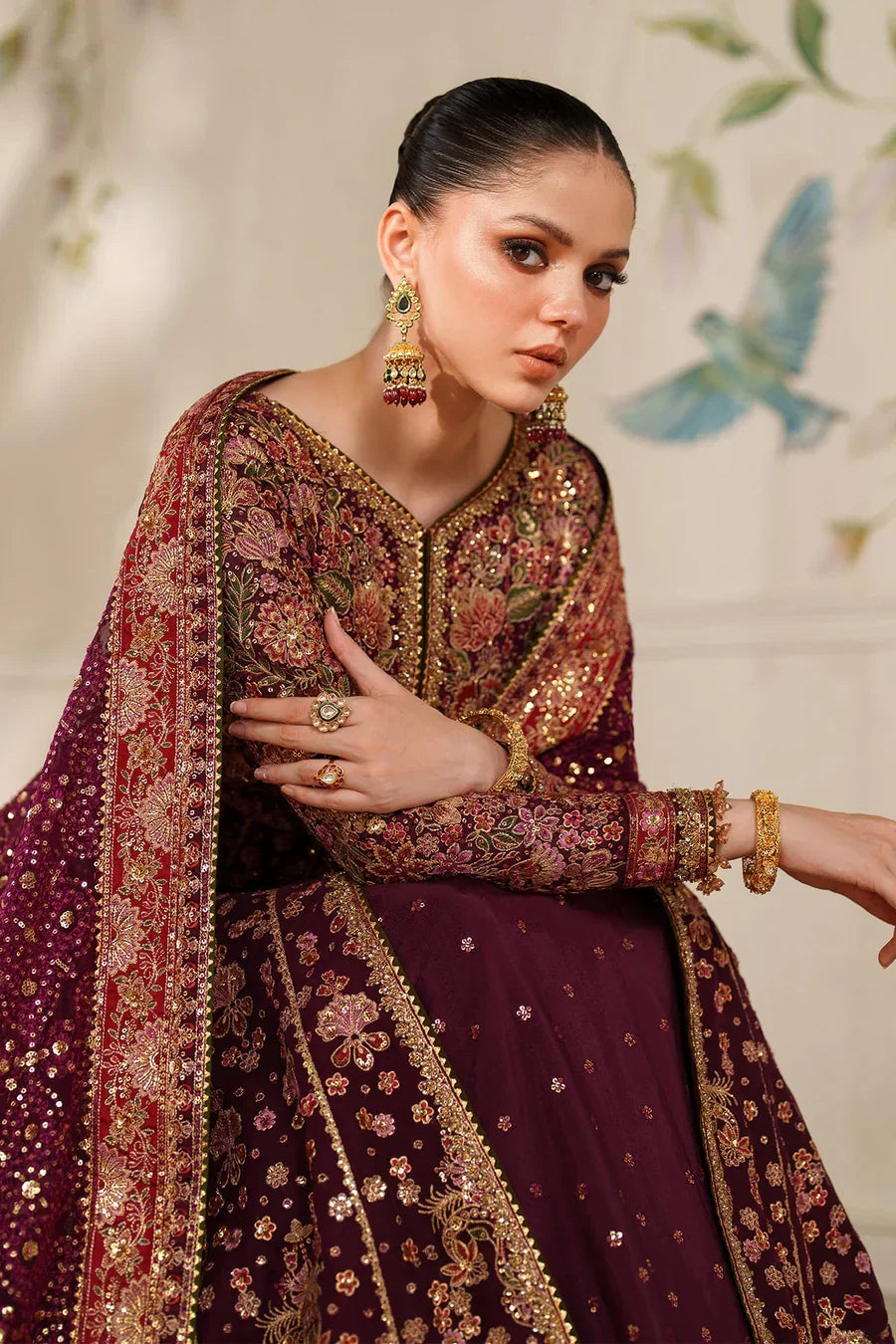 03-Piece Chiffon Suit With Embroidery - Ready To Wear