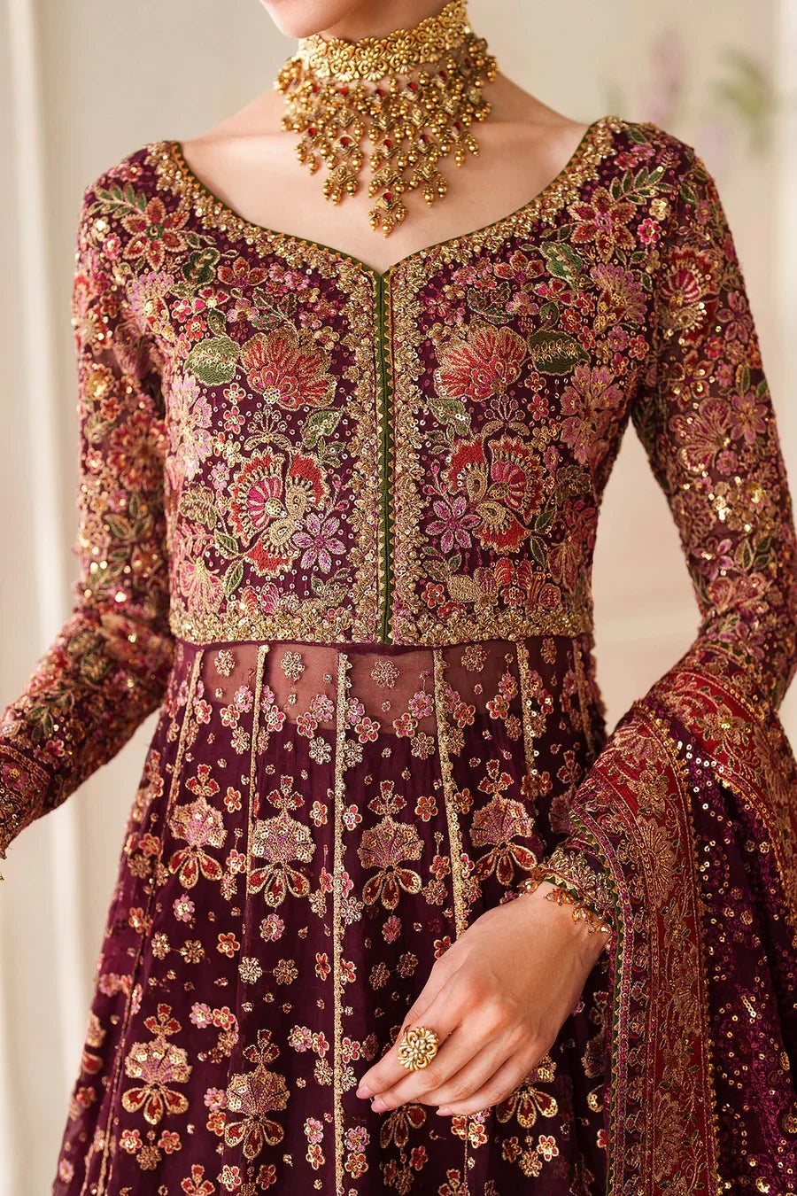 03-Piece Chiffon Suit With Embroidery - Ready To Wear
