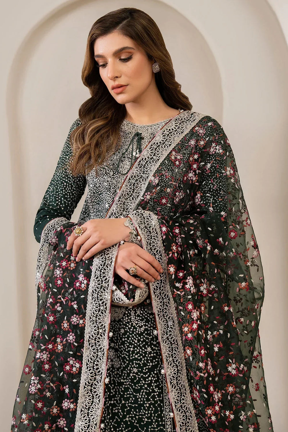 03-Piece Chiffon Suit With Heavy Embroidery - Ready To Wear