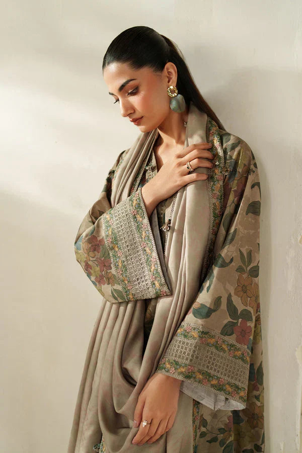 03-Piece Printed Lawn Suit with Embroidery - Ready To Wear
