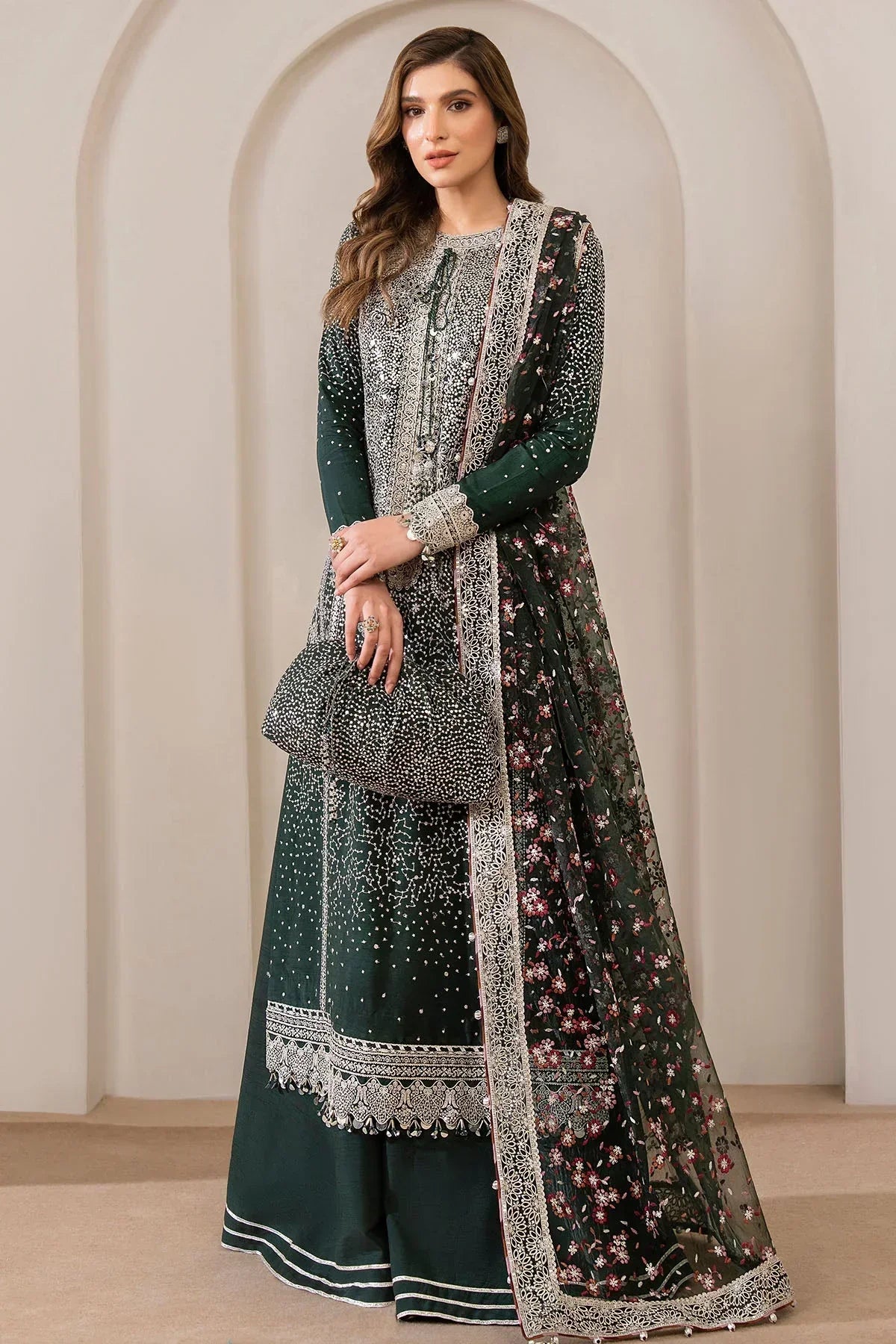 03-Piece Chiffon Suit With Heavy Embroidery - Ready To Wear