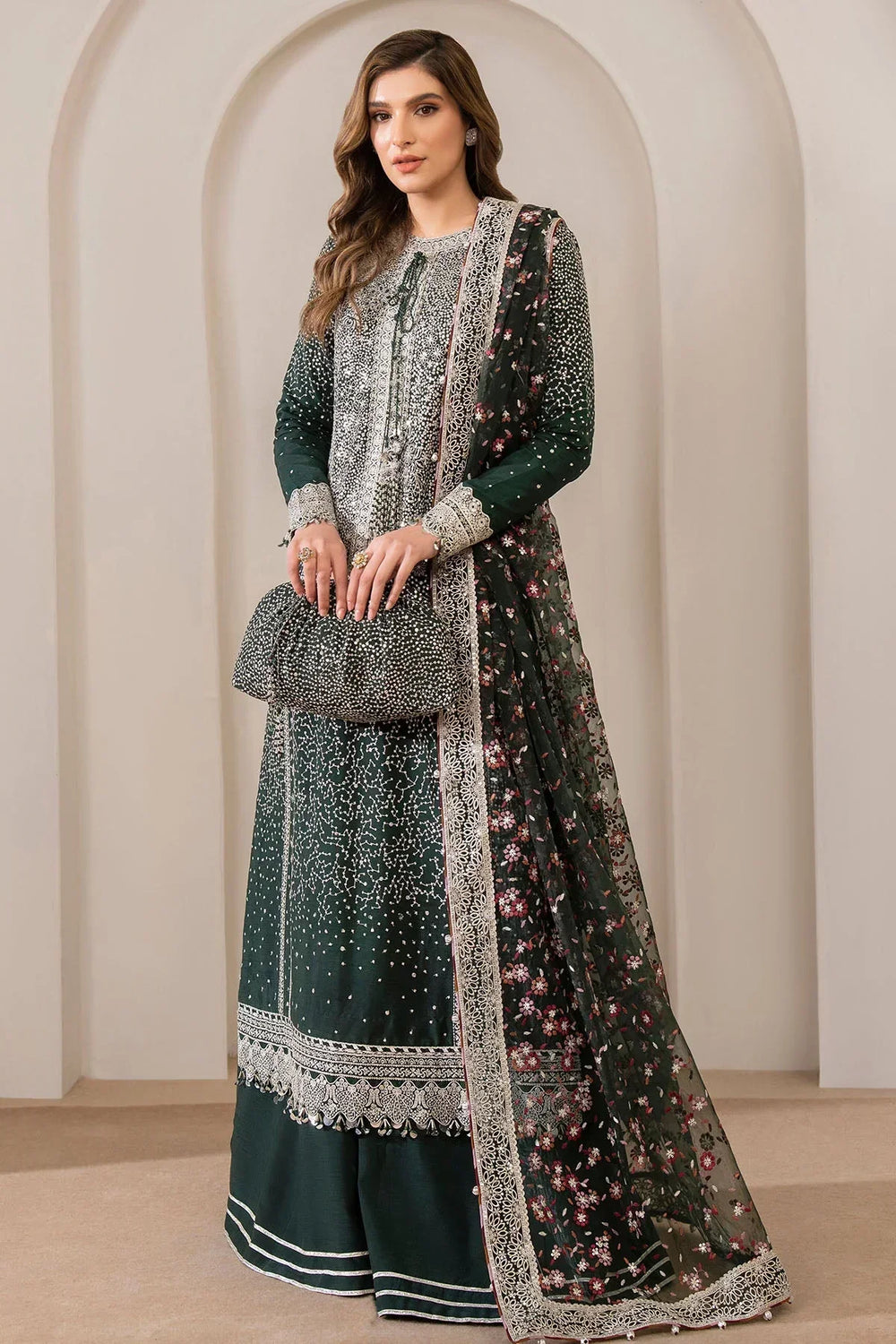 03-Piece Chiffon Suit With Heavy Embroidery - Ready To Wear