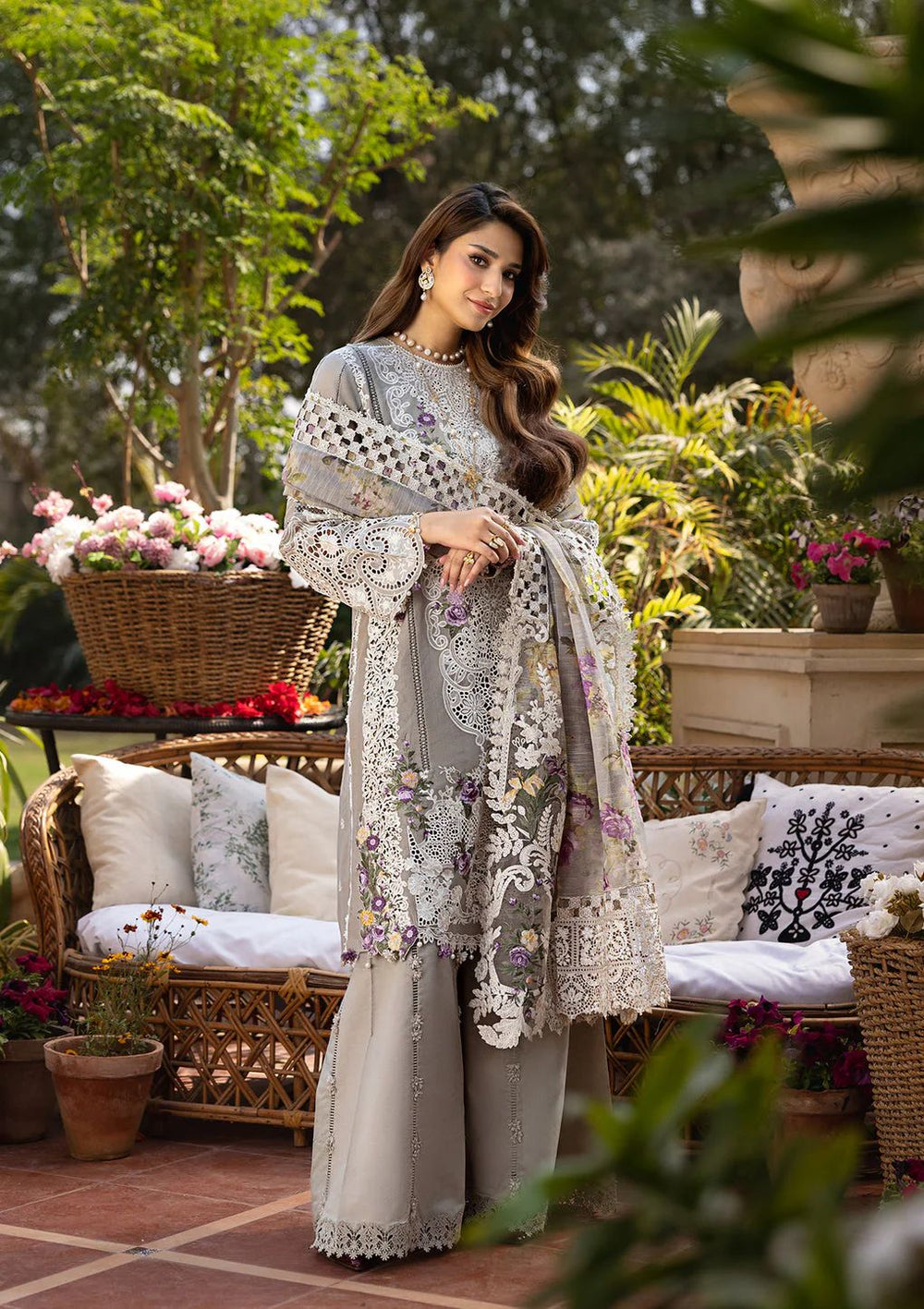 Designer Suit  Lawn 3-Piece Embroidered Suit Ready To Wear