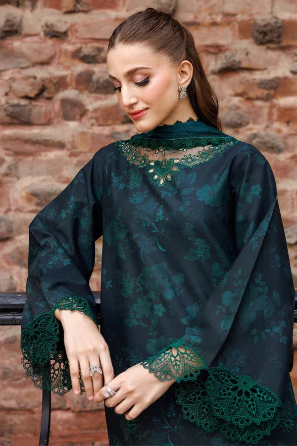 03-Piece Lawn Suit With Embroidery- Ready To Wear