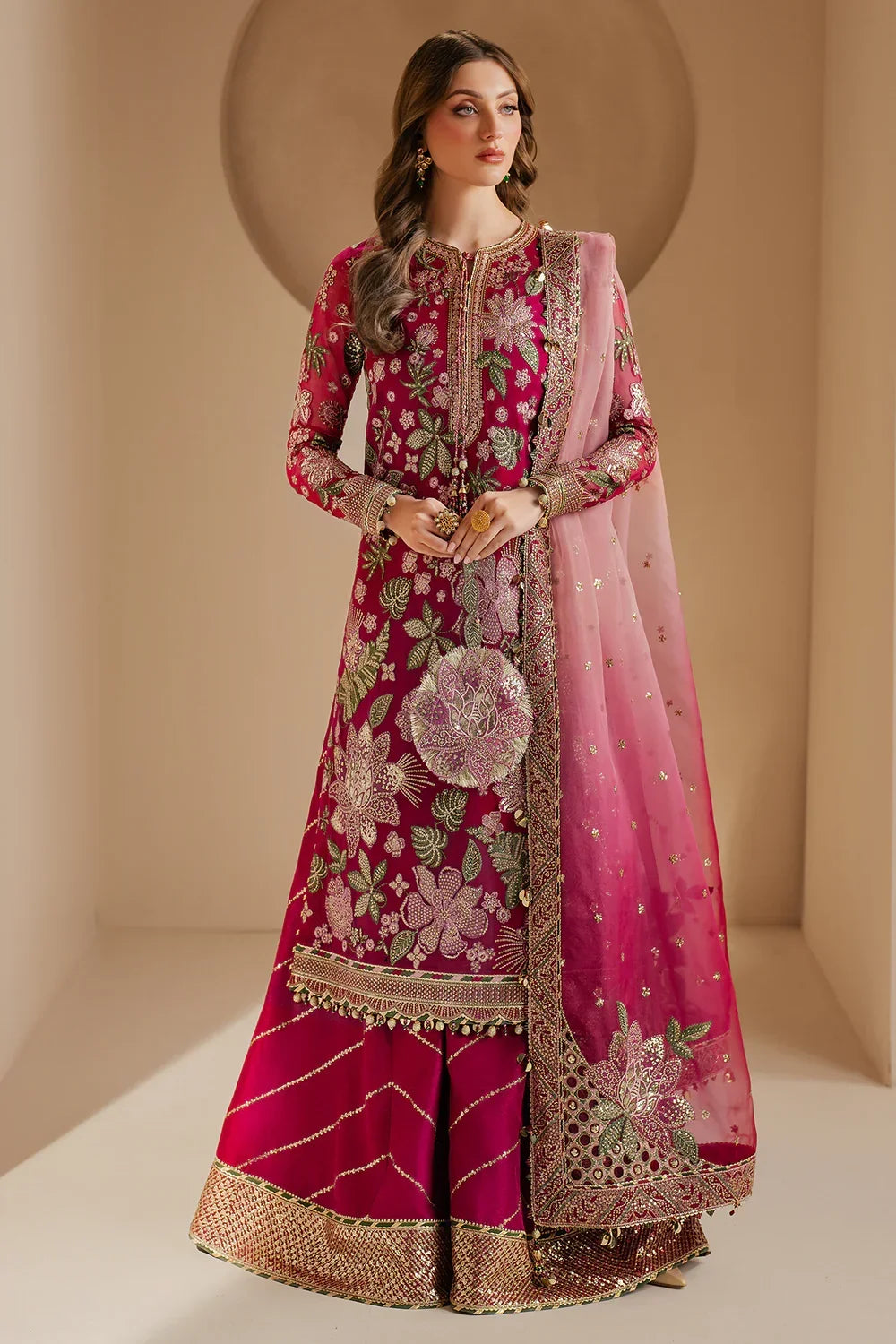 03-Piece Embroidered Chiffon Suit With Net DUpatta | Ready To Wear