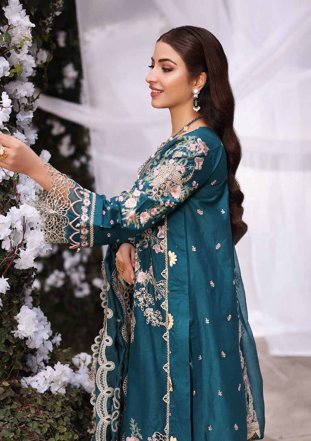 3 Piece Stitched Embroidered Chikankari Suit - Ready To Wear