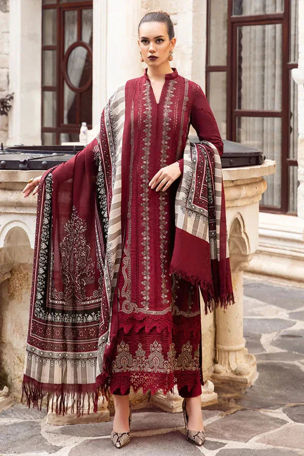 03-Piece Lawn Suit With Schiffli Embroidery - Ready To Wear