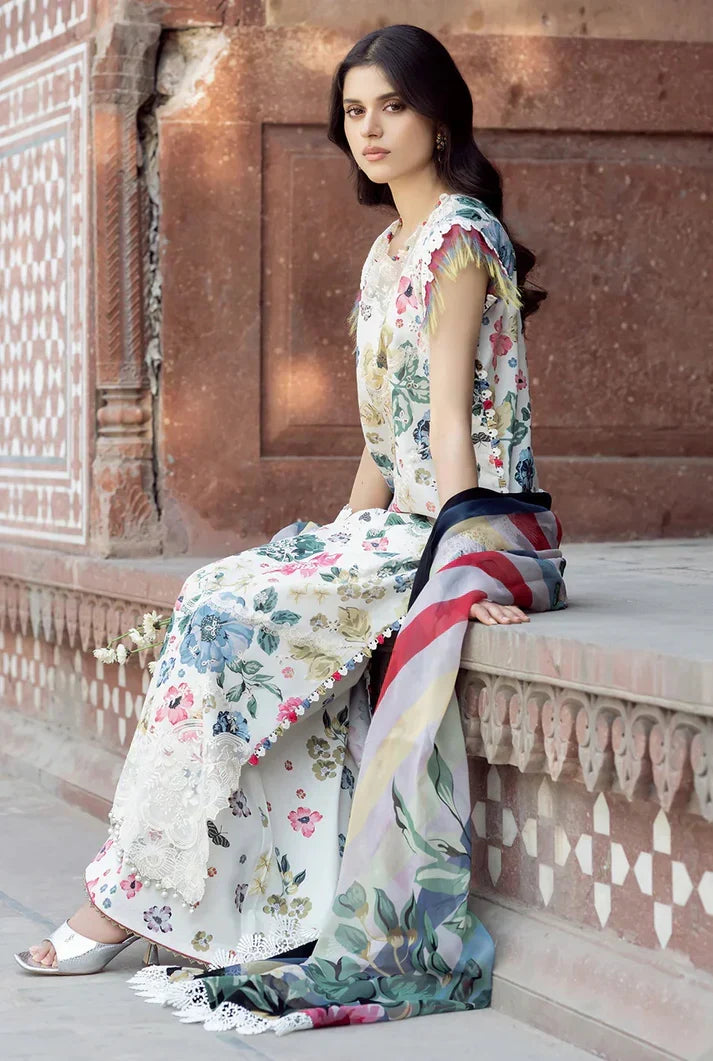 Ivory Blossom - 3 Piece Printed Lawn Suit | Ready To Wear