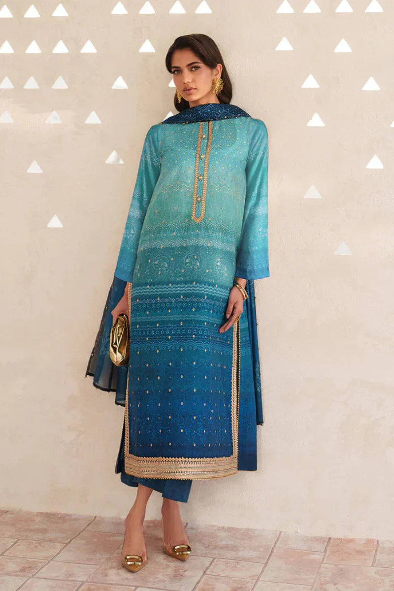 Marine Deep - 3 Piece Lawn Suit | Ready To Wear