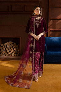 3 Piece Stitched Velvet Suit - Ready To Wear
