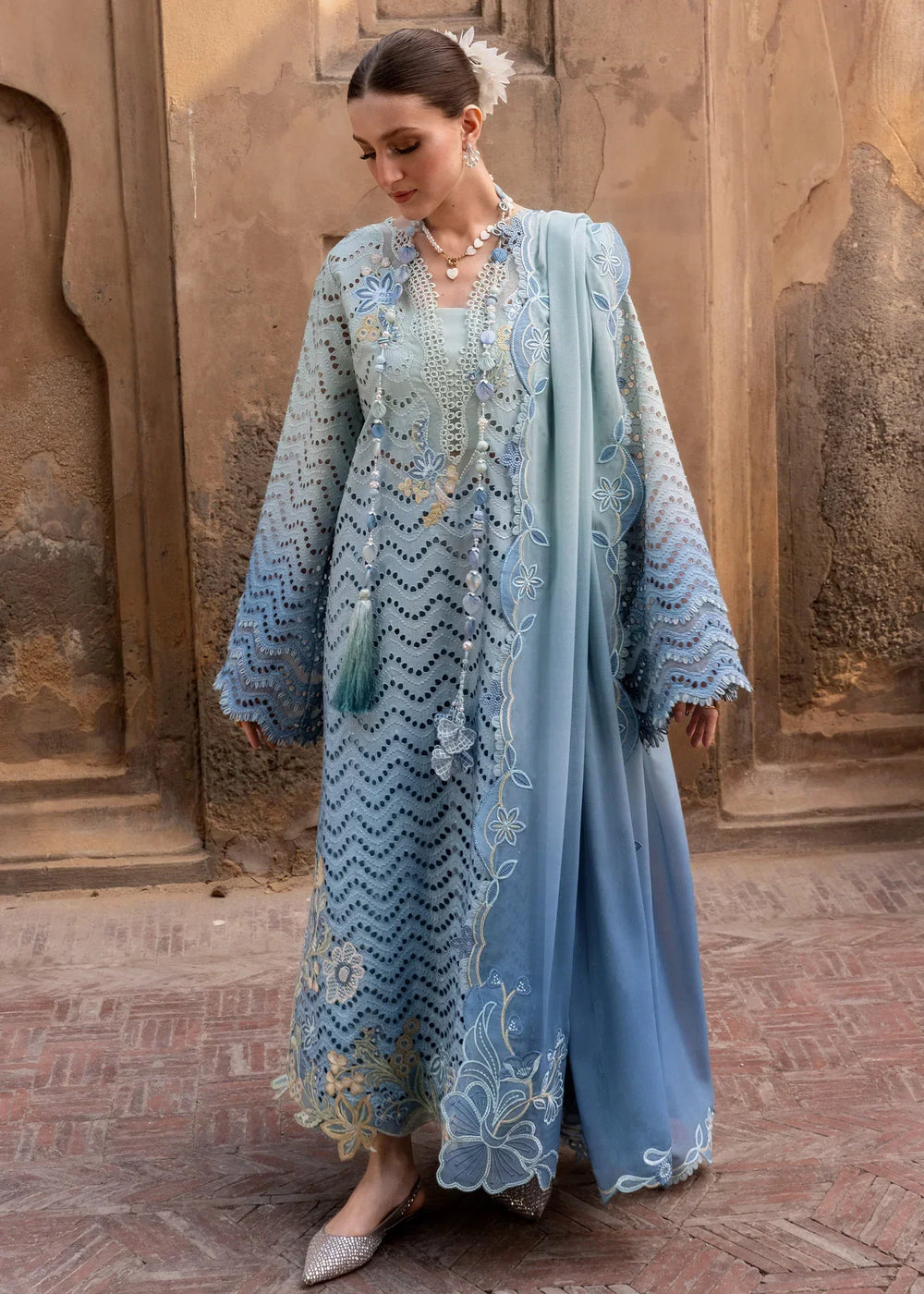 03-Piece Swiss Lawn Suit With Embroidery - Ready To Wear