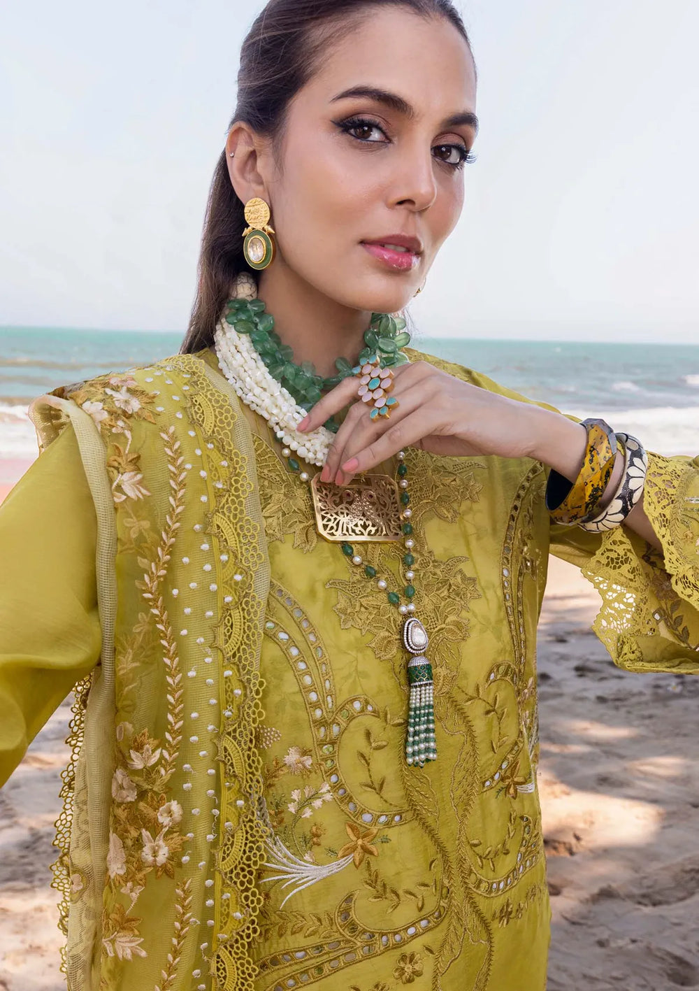 03-Piece Lawn Suit With Embroidery - Ready To Wear