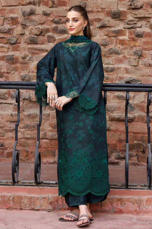 03-Piece Lawn Suit With Embroidery- Ready To Wear