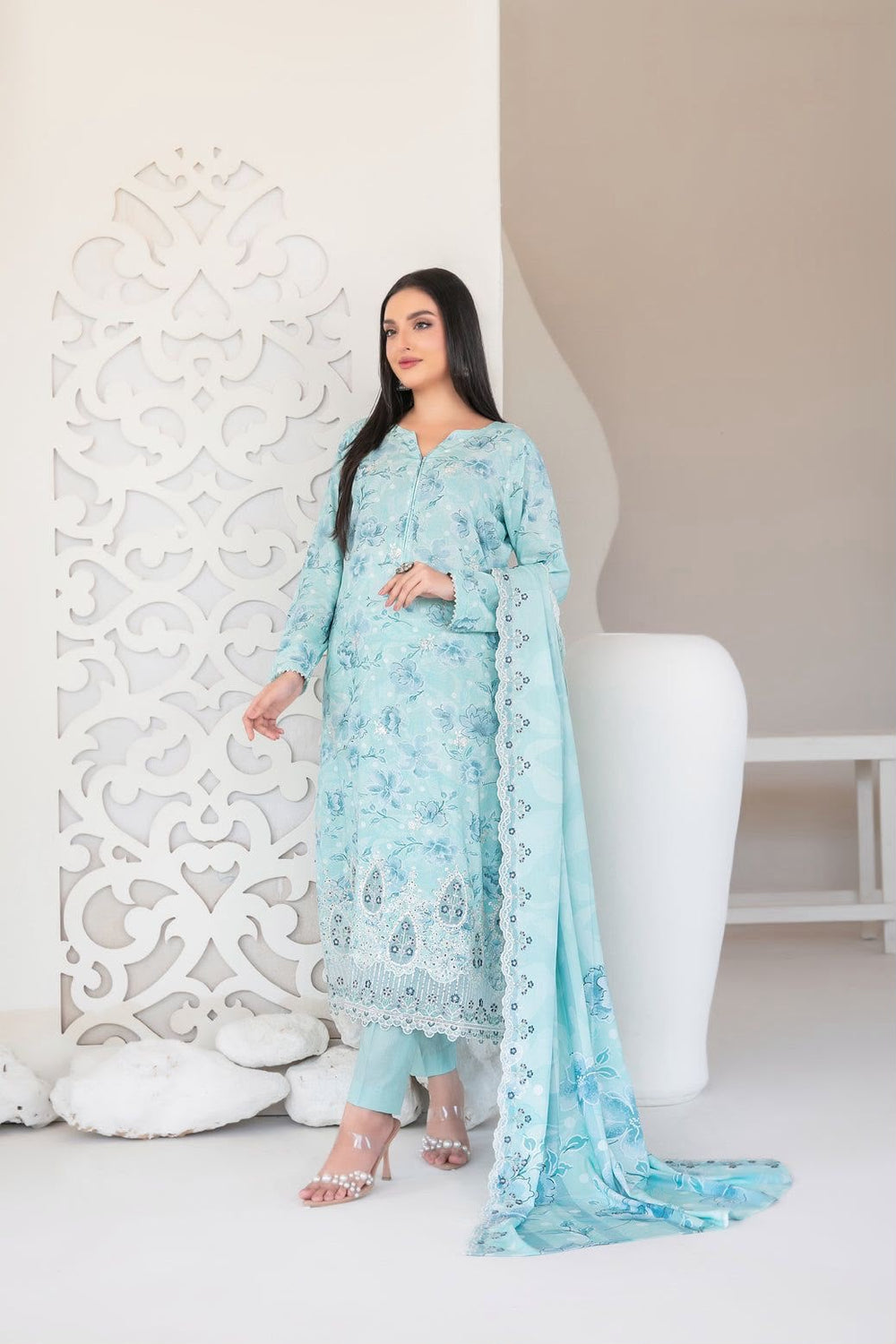 03-Piece Embroidered Lawn Suit | Ready To Wear