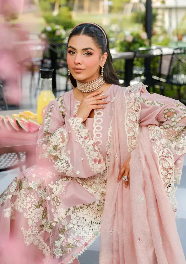 Pastel Pink Grace - Lawn Suit With Organza Dupatta | Ready To Wear