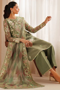 Designer Suit Olive Dazzle  3-Piece Formal Suit Ready To Wear