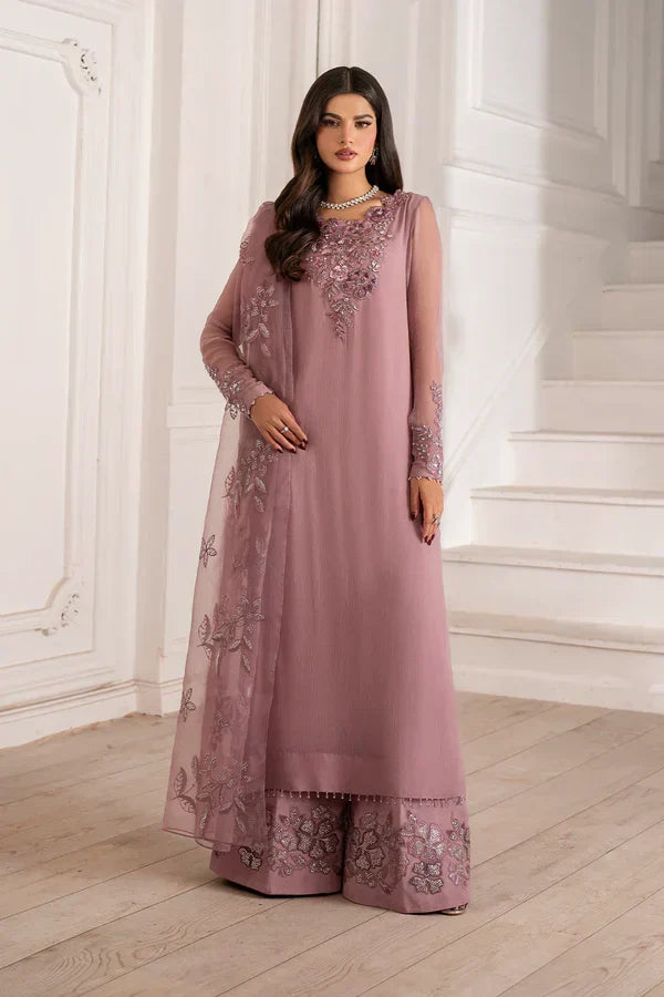 Mauve Elegance - Chiffon Suit With Organza Dupatta | Ready To Wear