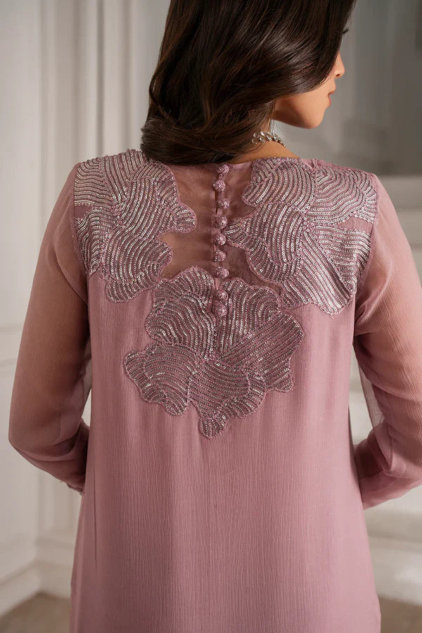 Mauve Elegance - Chiffon Suit With Organza Dupatta | Ready To Wear