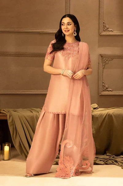 03-Piece Shamoz Silk Suit With Organza Dupatta | Ready To Wear