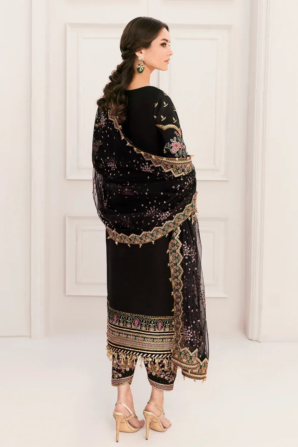 03-Piece Net Suit With Embroidery | Ready To Wear