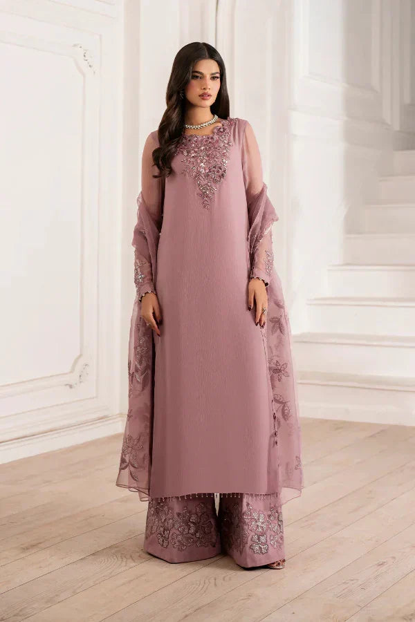 Mauve Elegance - Chiffon Suit With Organza Dupatta | Ready To Wear