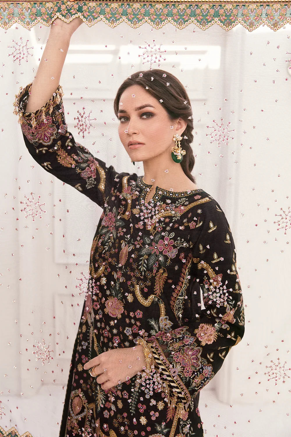 03-Piece Net Suit With Embroidery | Ready To Wear