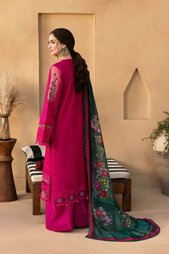 3 Piece Stitched Embroidered Chikankari Suit - Ready To Wear
