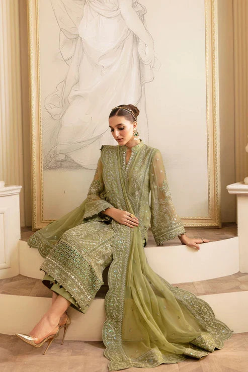 Designer Suit Embroidered Chiffon Formal Suit. Ready To Wear