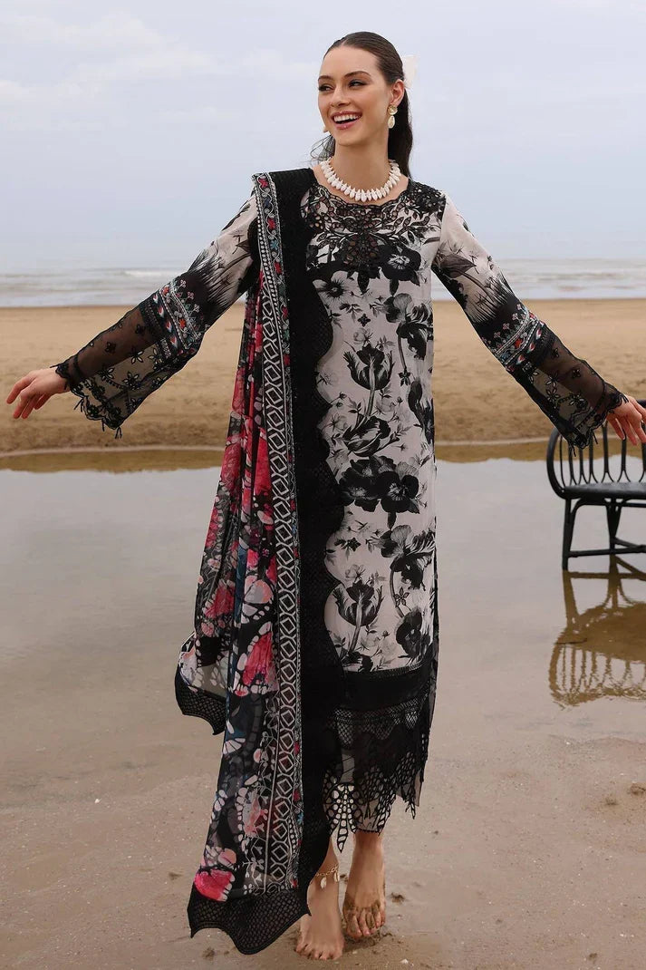 03-Piece Printed Lawn Suit With Chiffon Dupatta | Ready To Wear