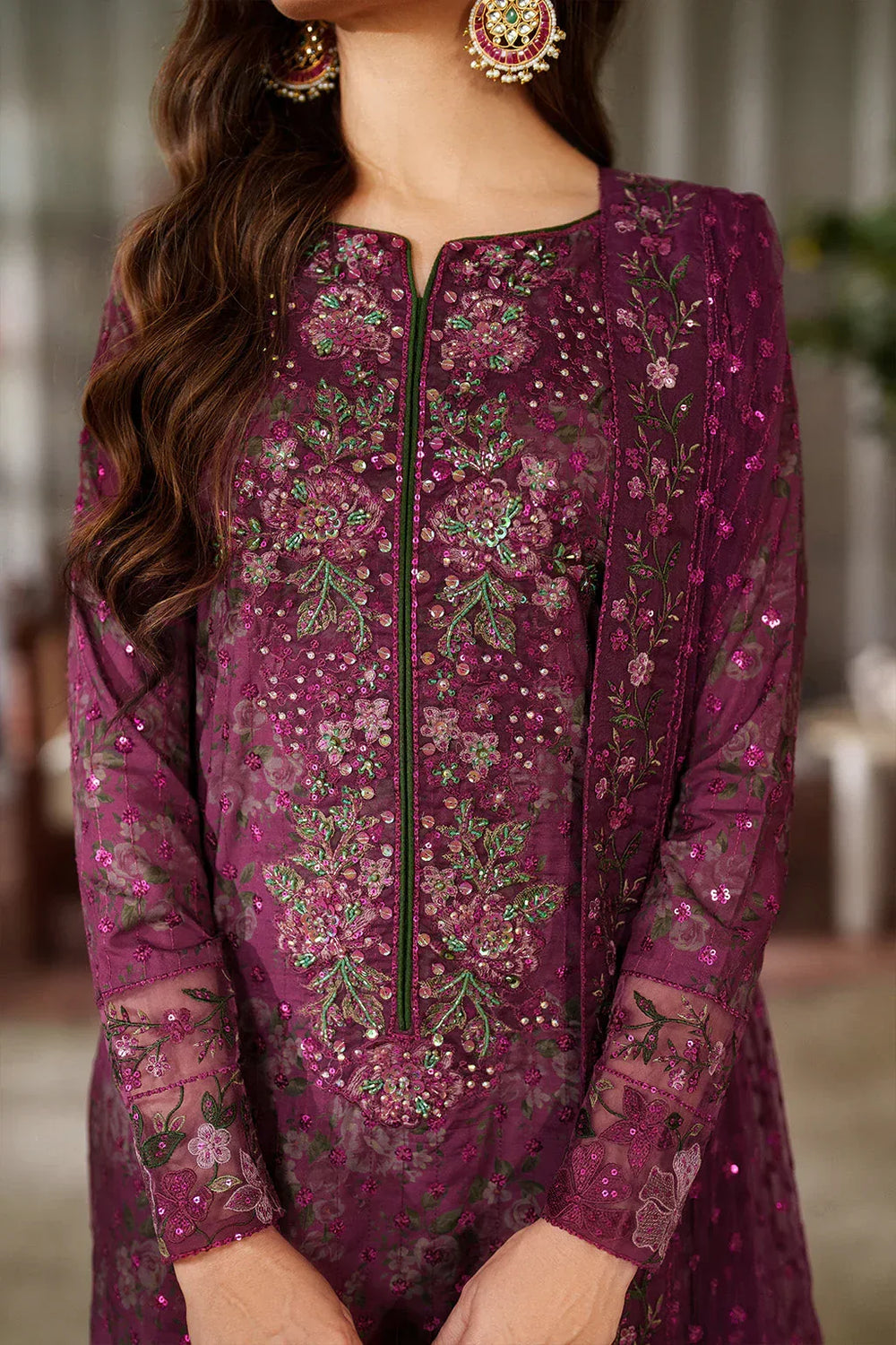 03-Piece Printed Lawn Suit With Embroidery - Ready To Wear