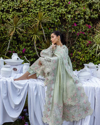 03-Piece Lawn Suit With Chikankari Embroidery - Ready To Wear