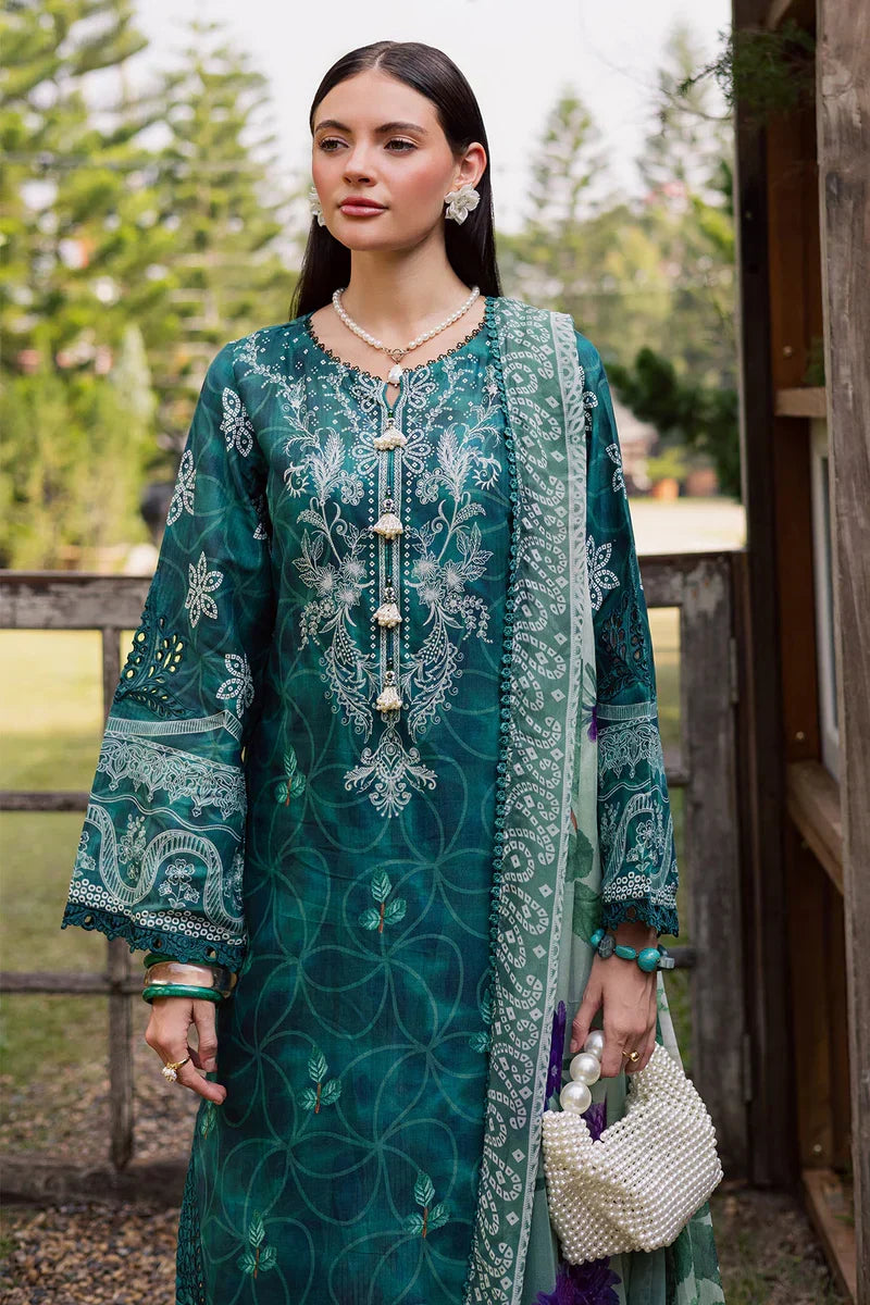 Tropical Teal 3 Piece Printed Lawn Suit | Ready To Wear