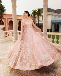 Dusty Rose Lustre - Net Embroidery Maxi | Ready To Wear