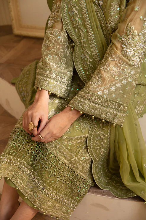 Designer Suit Embroidered Chiffon Formal Suit. Ready To Wear