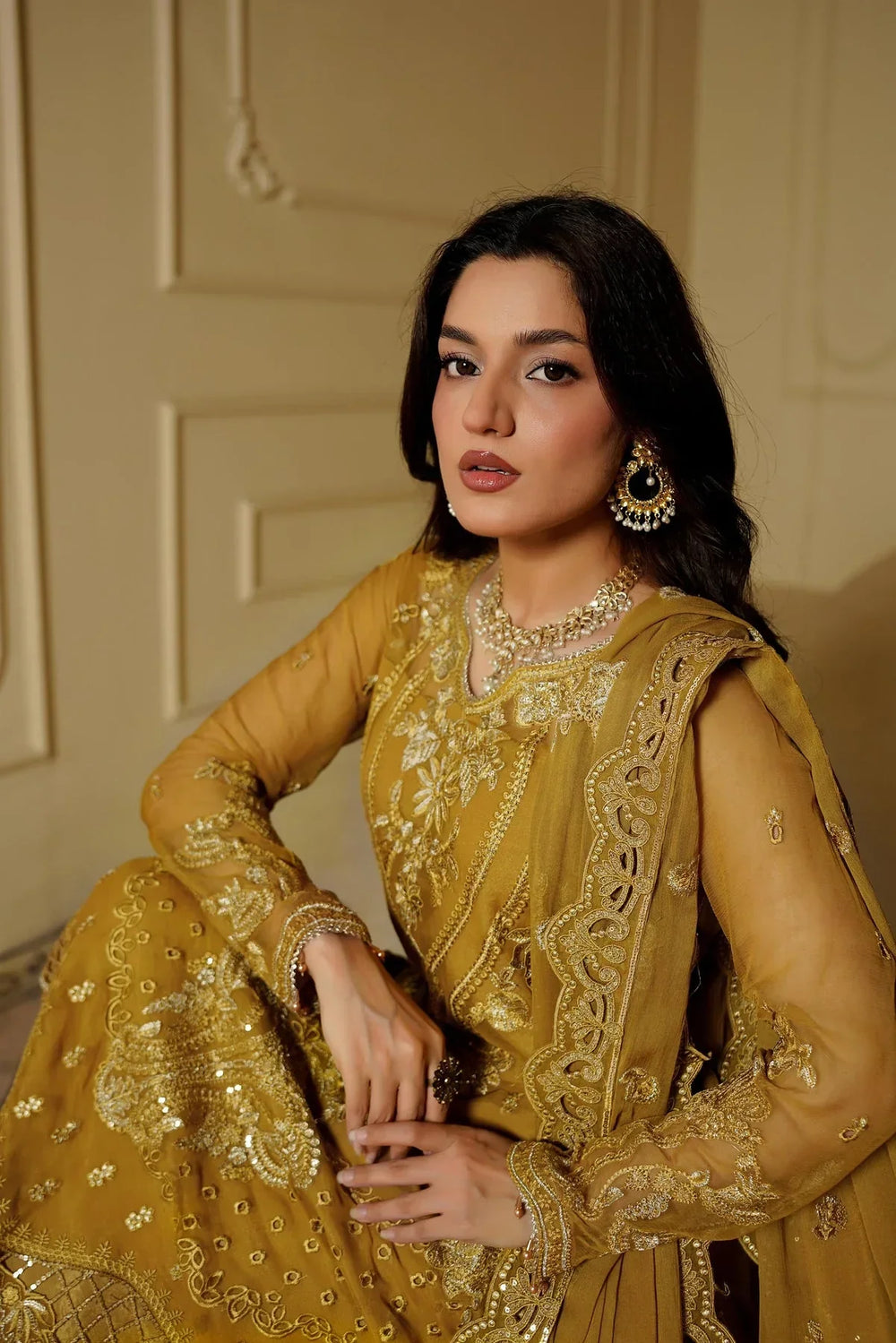 Designer Suit Embroidered Chiffon Suit Ready To Wear