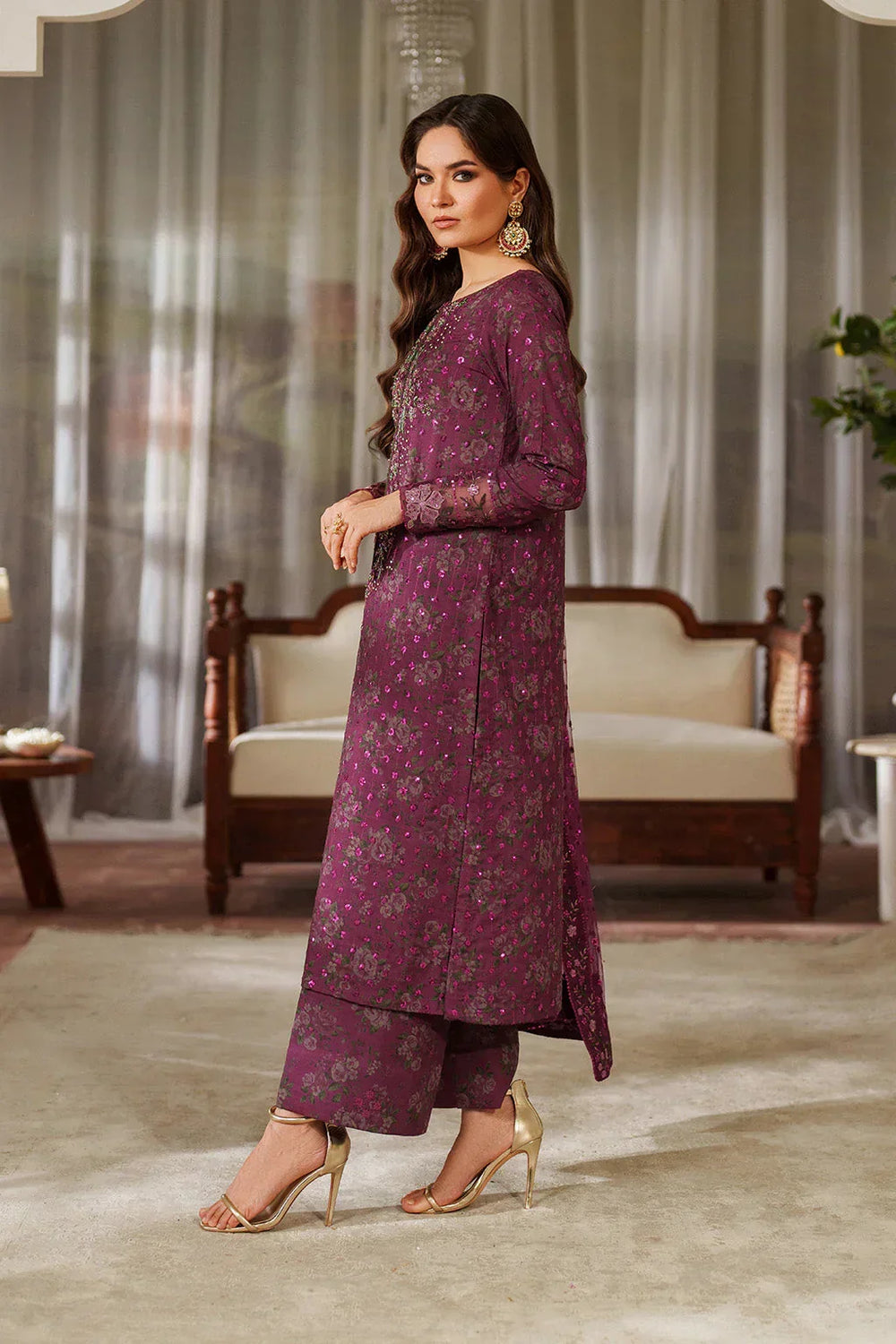03-Piece Printed Lawn Suit With Embroidery - Ready To Wear