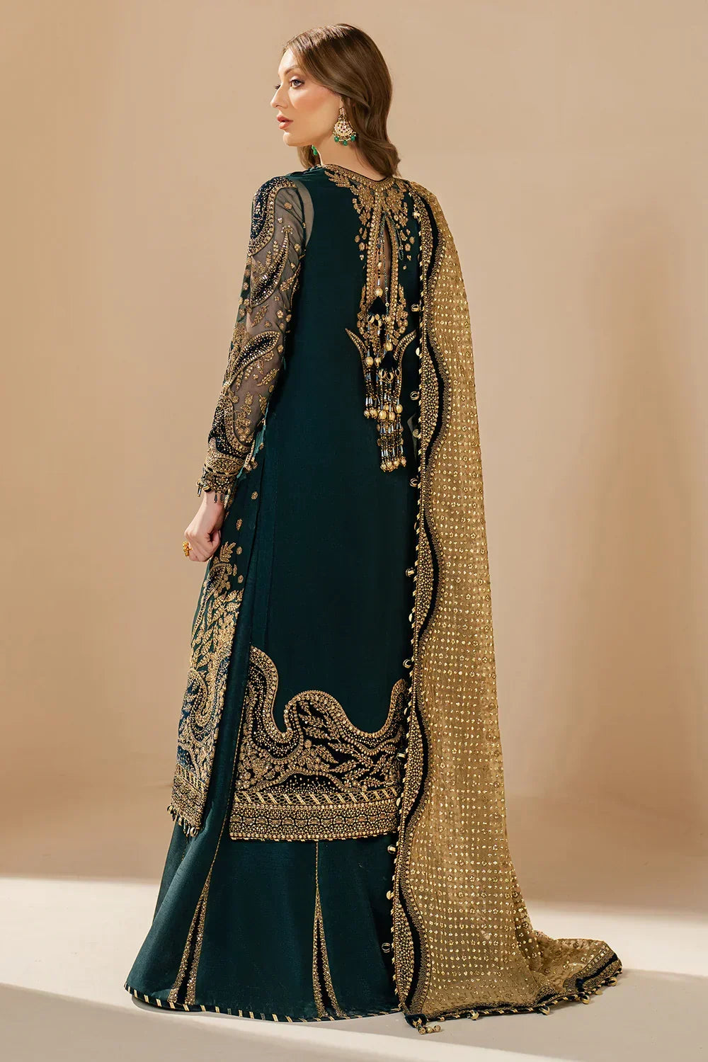 Emerald Antique - Embroidered Chiffon Suit | Ready To Wear