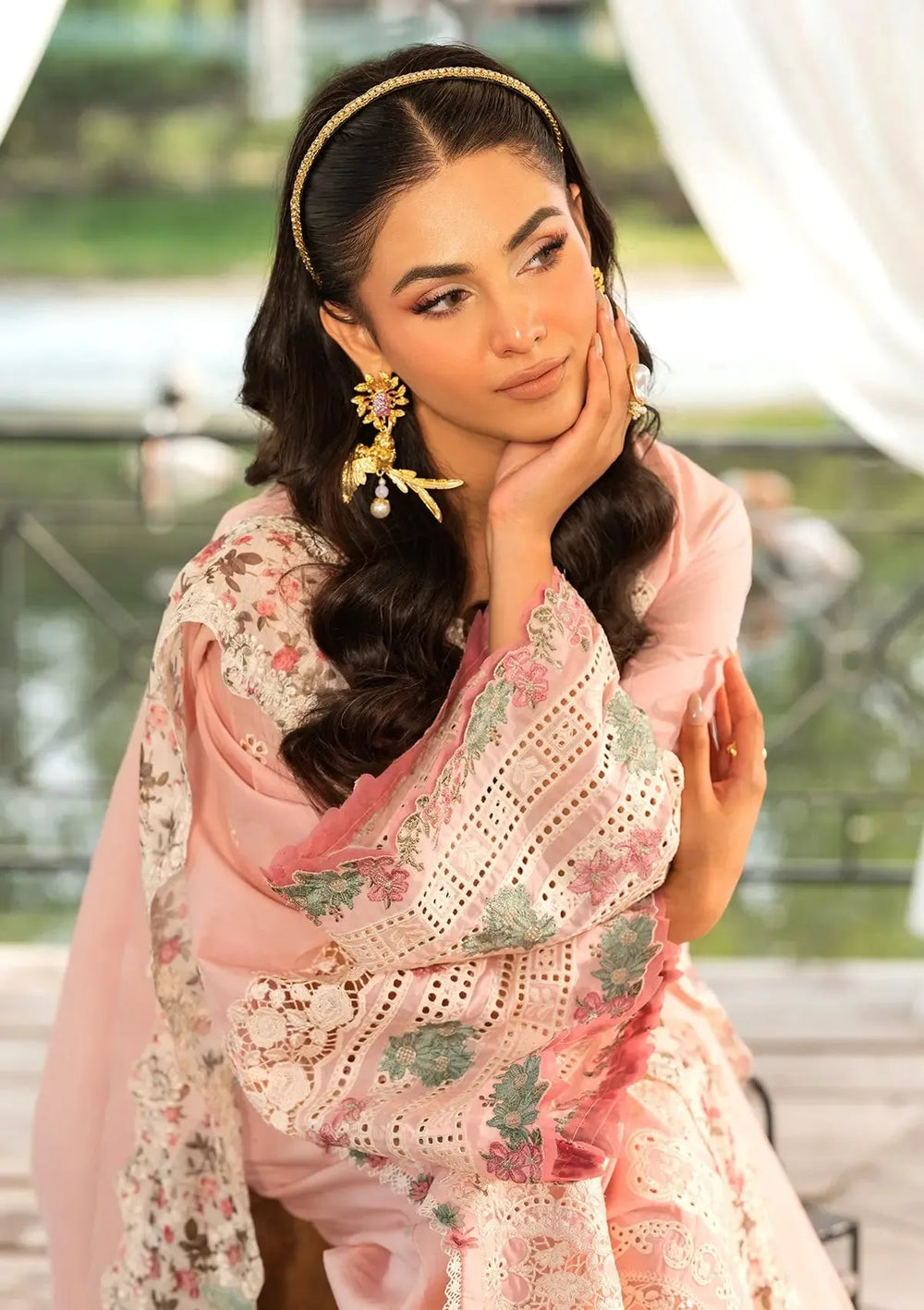 03-Piece Soft Lawn With Schiffli Embroidery Suit - Ready To Wear