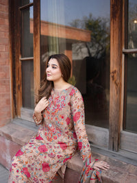03-Piece Printed Lawn Suit - Ready To Wear