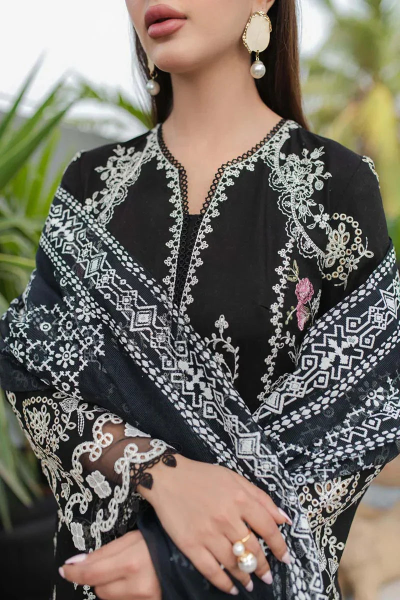 03-Piece Lawn Suit With Embroidery - Ready To Wear